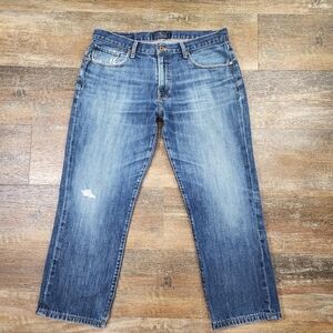 LUCKY BRAND 221 ORIGINAL STRAIGHT LEG JEANS SIZE 34 INSEAM MEASURES 27"